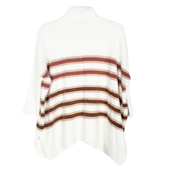 LOFT Outlet striped sweater quarter sleeves fall autumn - Picture 2 of 5